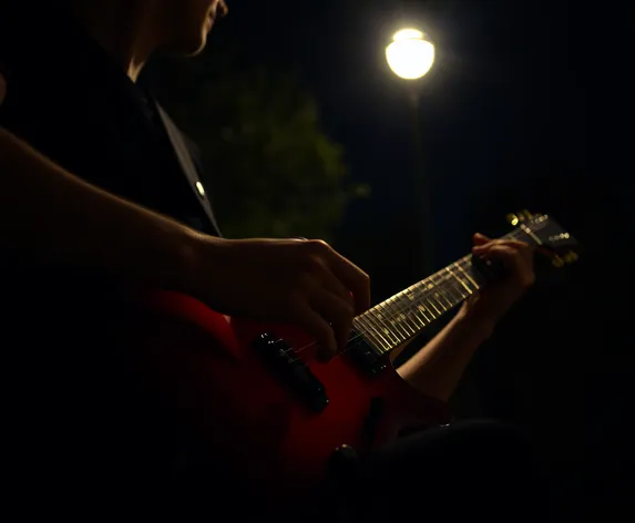 guitar outside night