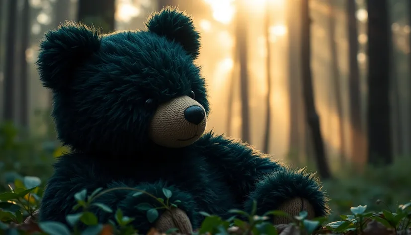 dark green teddy bear