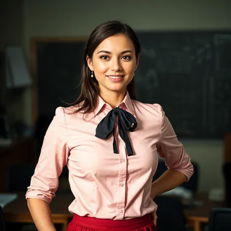 teacher in tight blouse