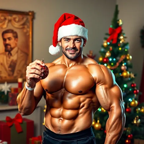 bodybuilder christmas ornament