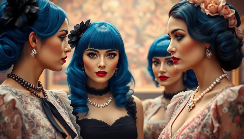 blue haired ladies