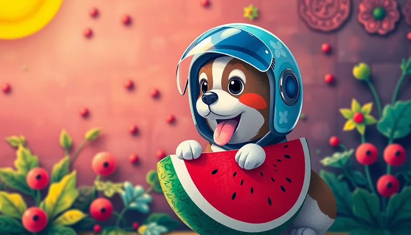 dog watermelon helmet