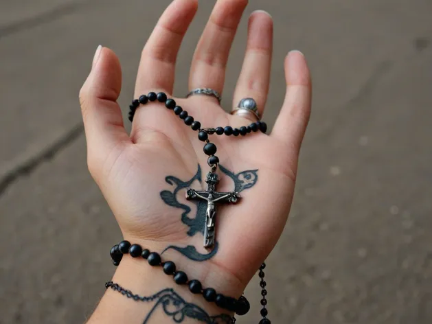 rosary hand tattoo