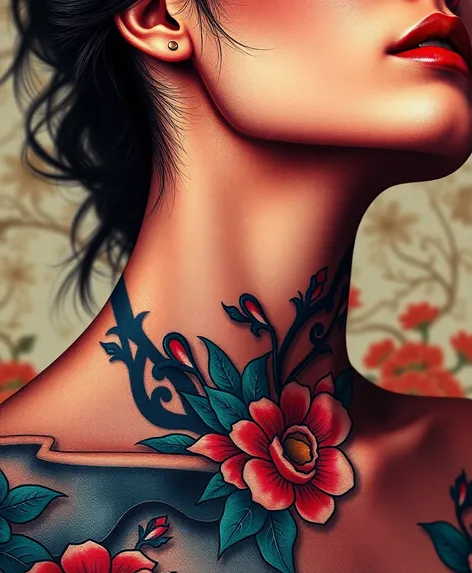 female tattoo neck