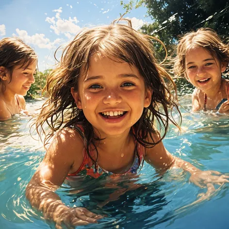 Little girls Swimming