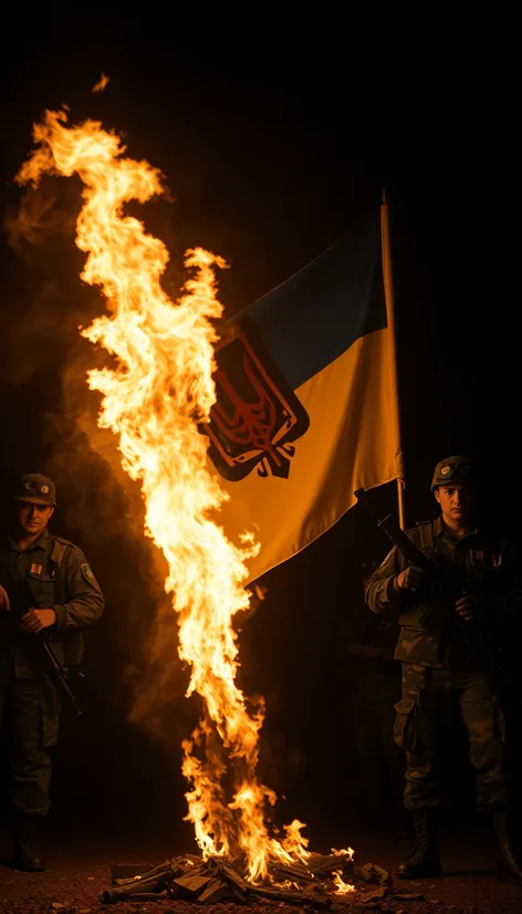 russian soldiers burn ukrainian