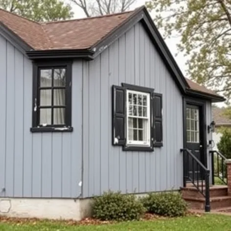 gray house black trim