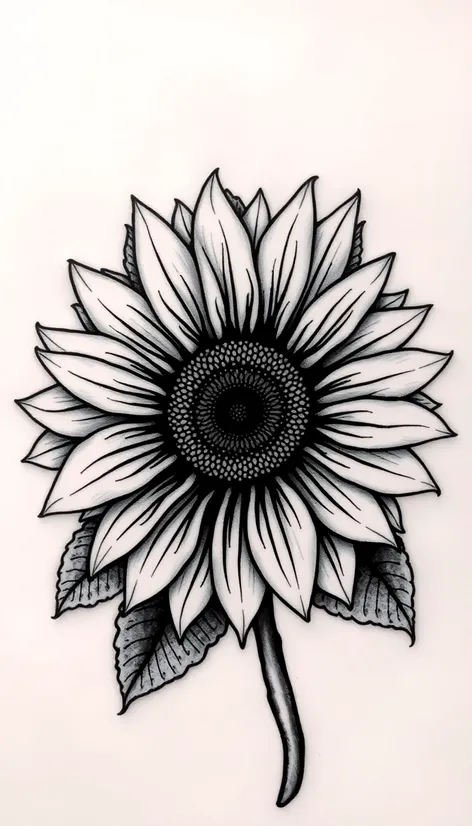 black and white sunflower