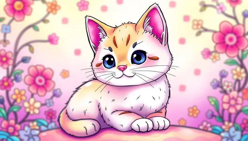 kawaii cat coloring pages