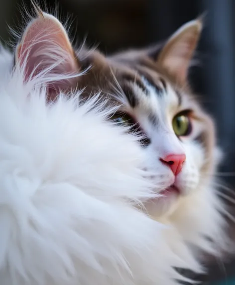 fluffy white and grey