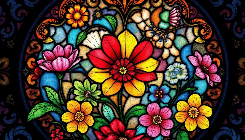 stained glass patterns flowers