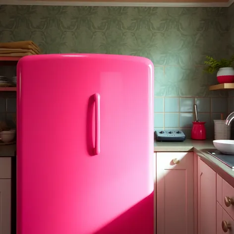 pink refrigerator