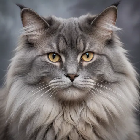 grey long haired cat