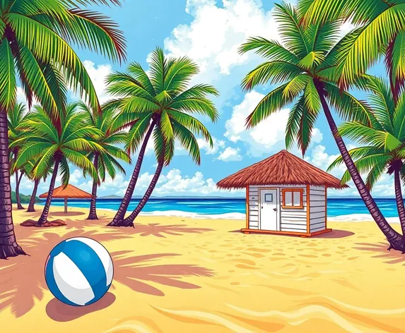 tropical beach surboard hut