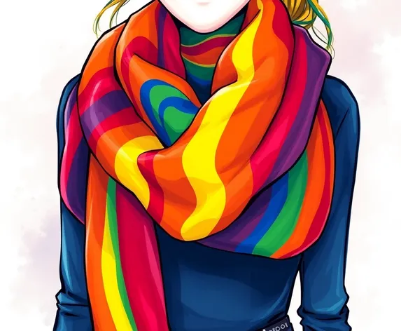 rainbow scarf clipart