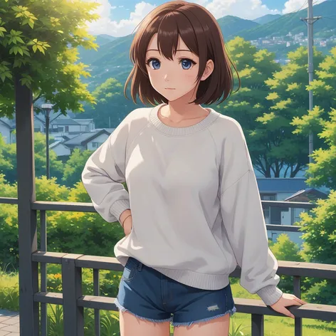 Anime girl in short