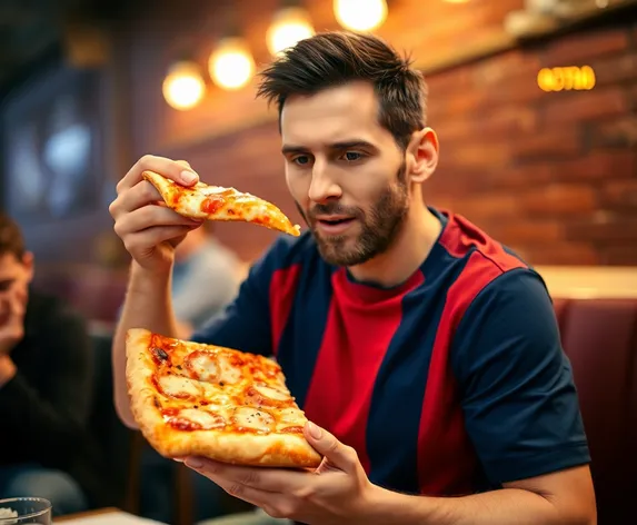 messi eating pizza