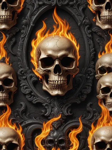 flaming skull