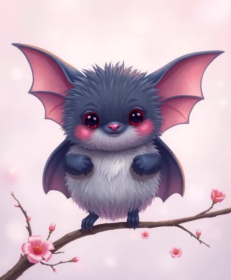 cute fluffy bat drawing