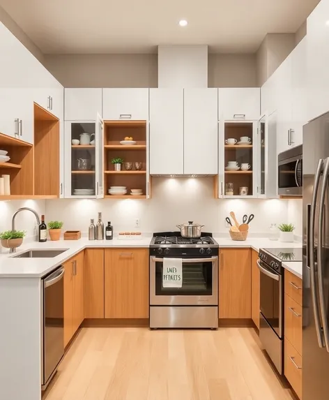 open kitchen cabinets