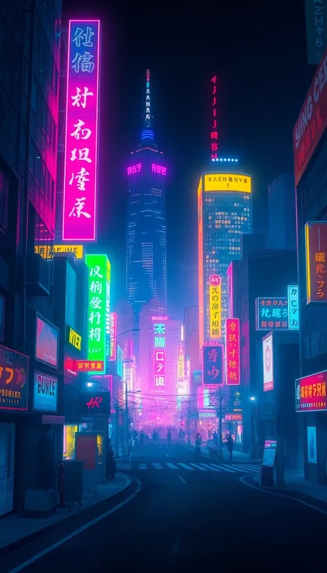 anime night city background