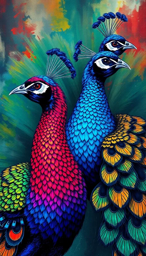 paintings of peacocks images