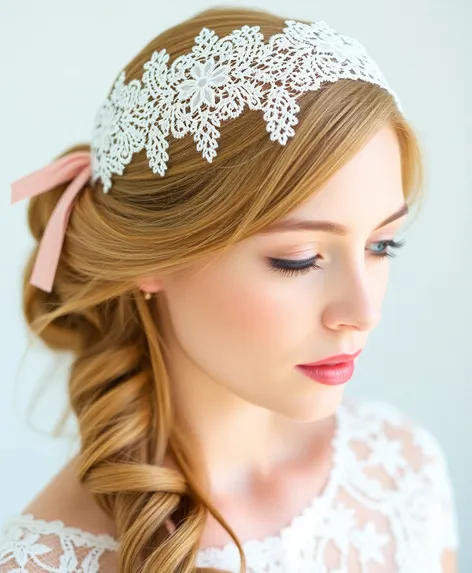 rose pink/white wedding head