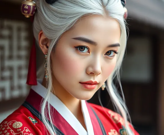 korean with white hair