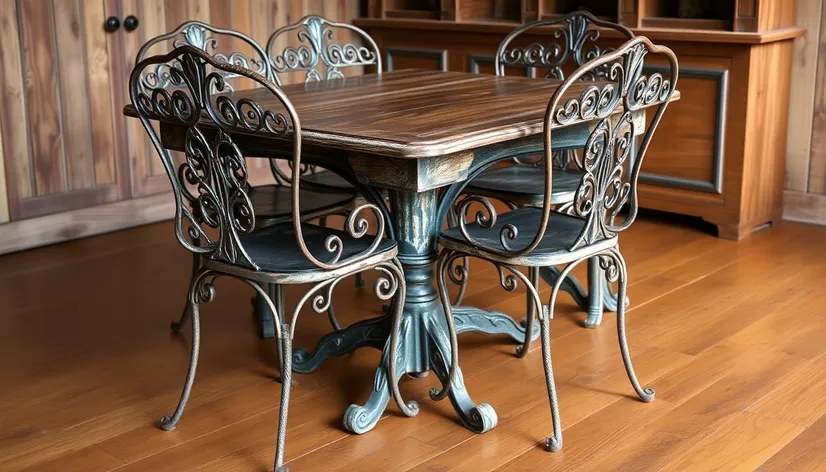 wrought iron table chairs