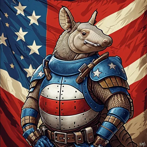 cartoon armadillo with Texas