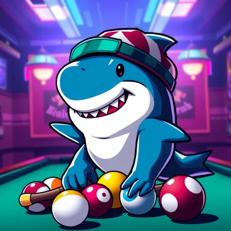 cute shark female billiards