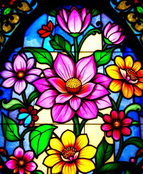 flower stained glass window