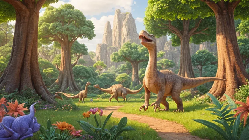 Dinosaur Forest: A dense,