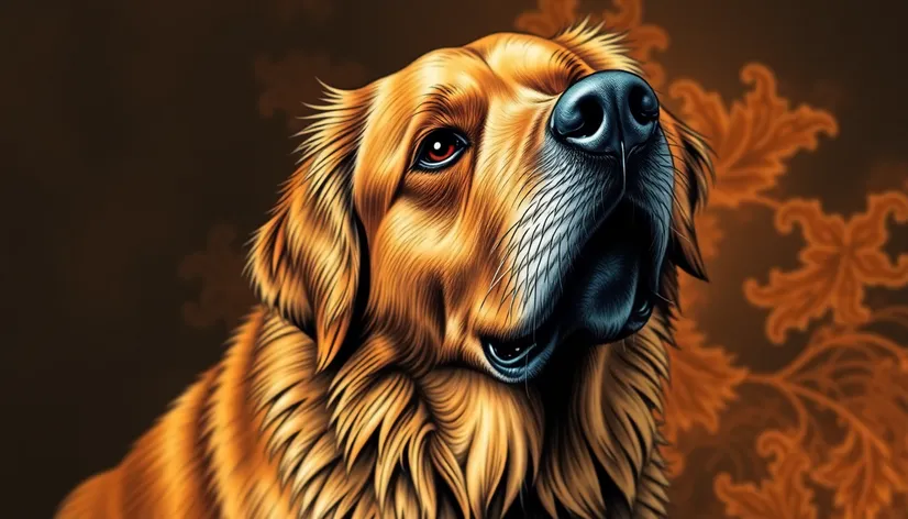 tattooed golden retriever