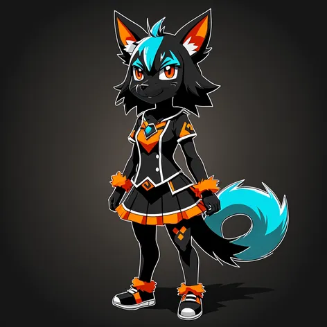 bipedal goth furry wolf