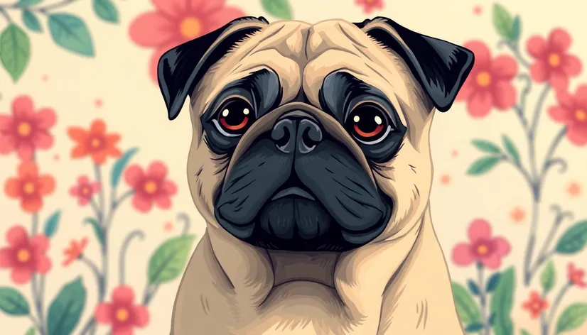 pug dog illustration