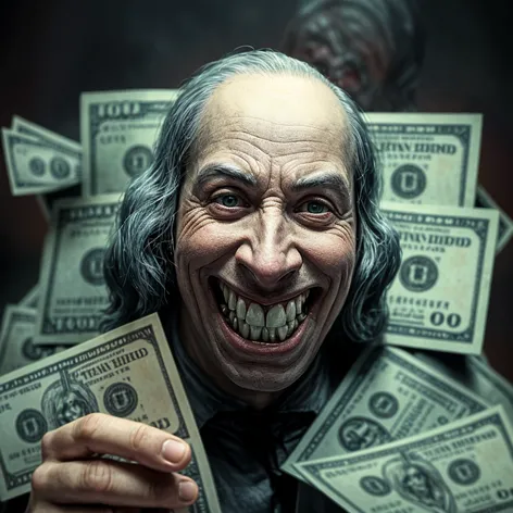 evil smiling benjamin franklin