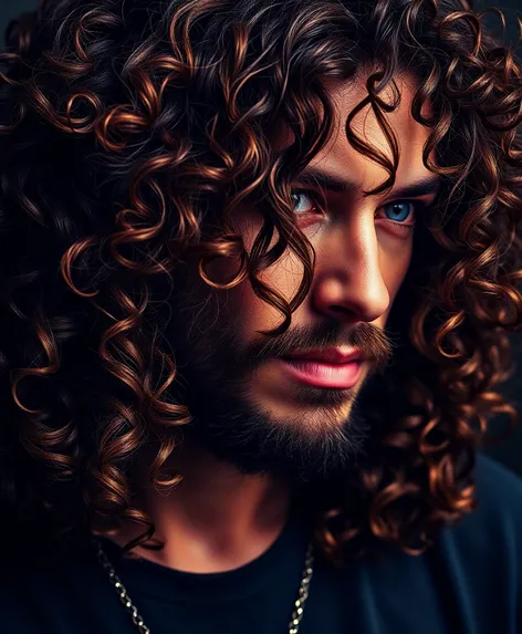 curly long mens hair