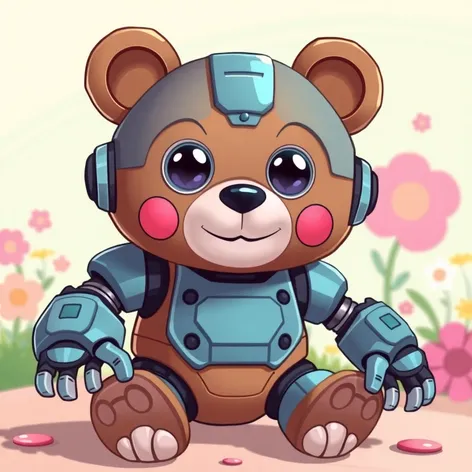 robot cartoon cyborg teddy