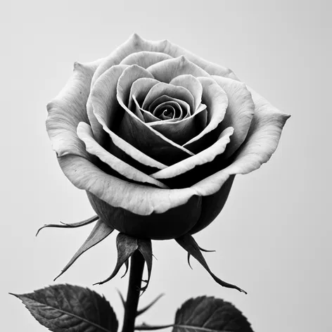 black and white rose