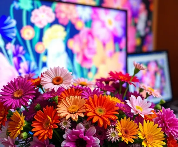 colorful flowers bright computer