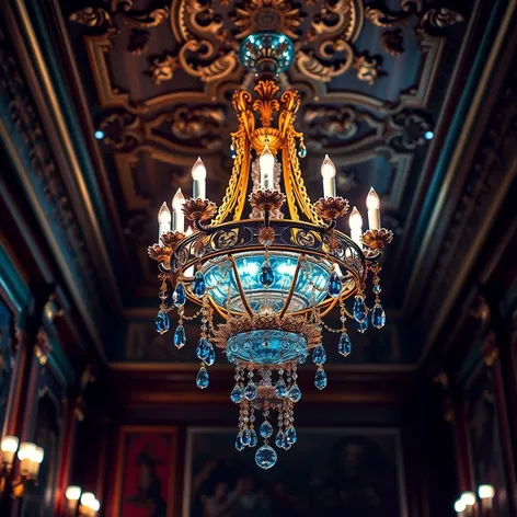 blue chandelier