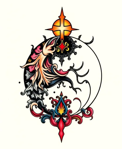 catholic ying yang tattoo