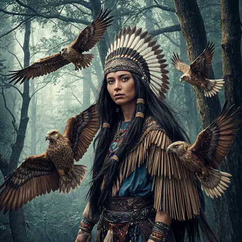 Native American warrior woman