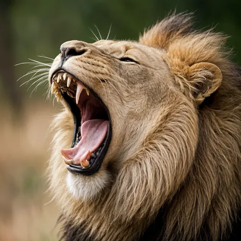 lion yawn drool