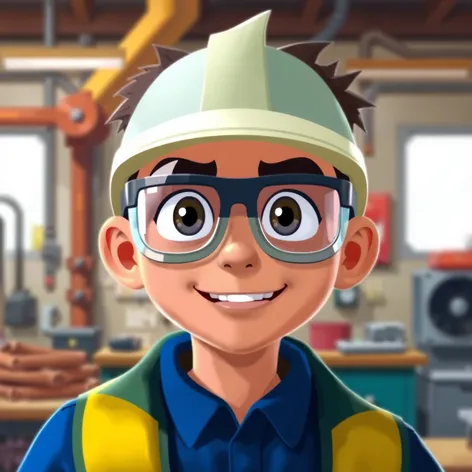 wearing safety glasses animation