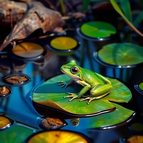 frog on the lily