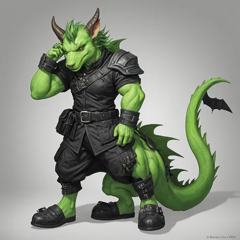 Anthro attractive green male