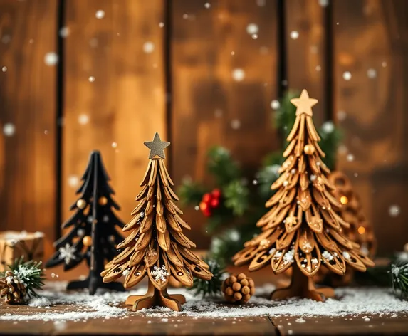 wooden christmas trees