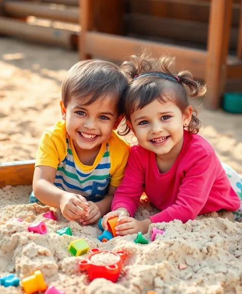 two kids one sandbox